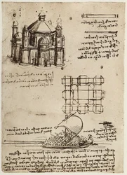 Project for a Church Built on a Central Axis and a Boat with Oars and Sails